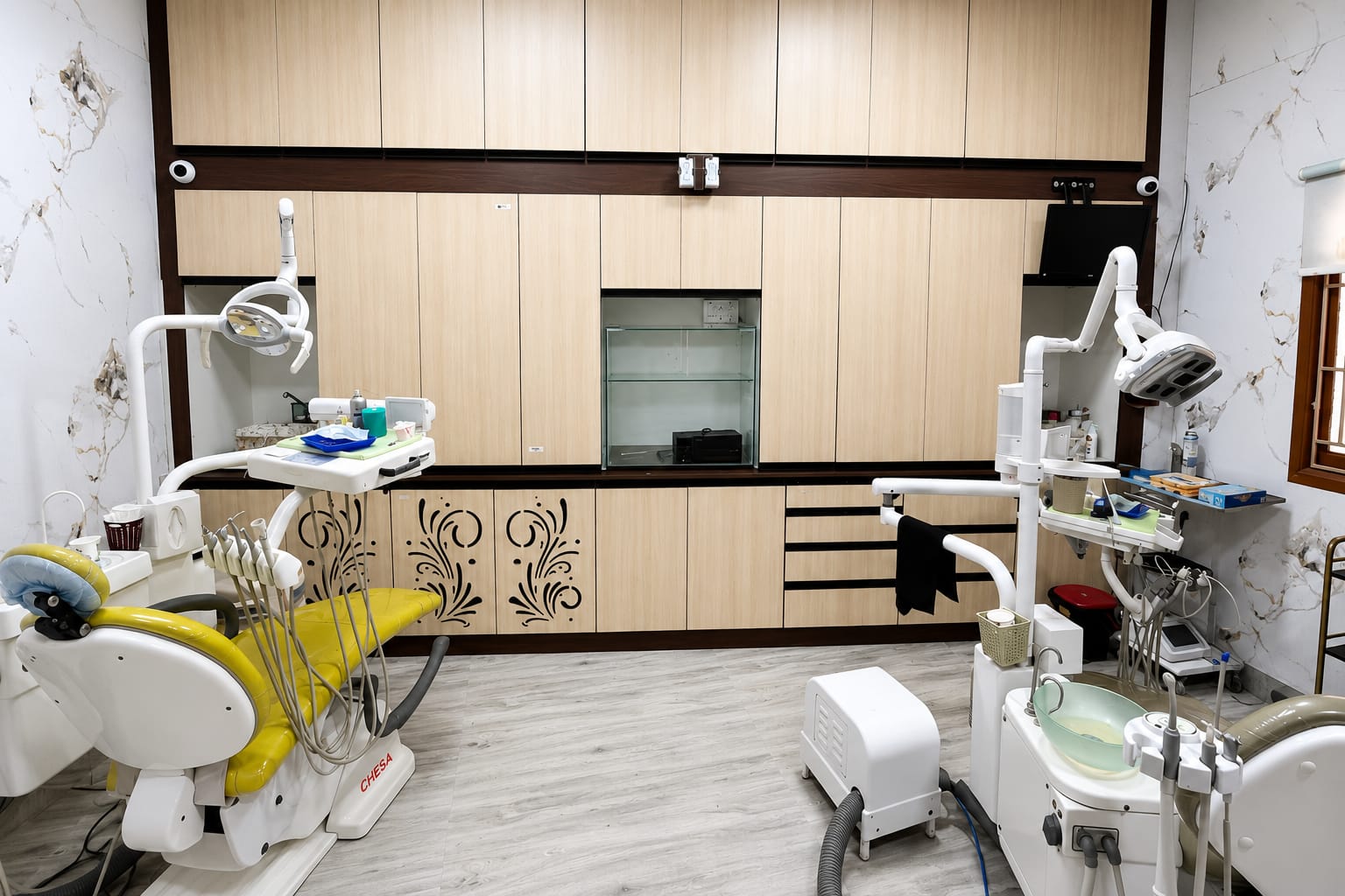 The bright, modern Sugam Dental Care clinic interior